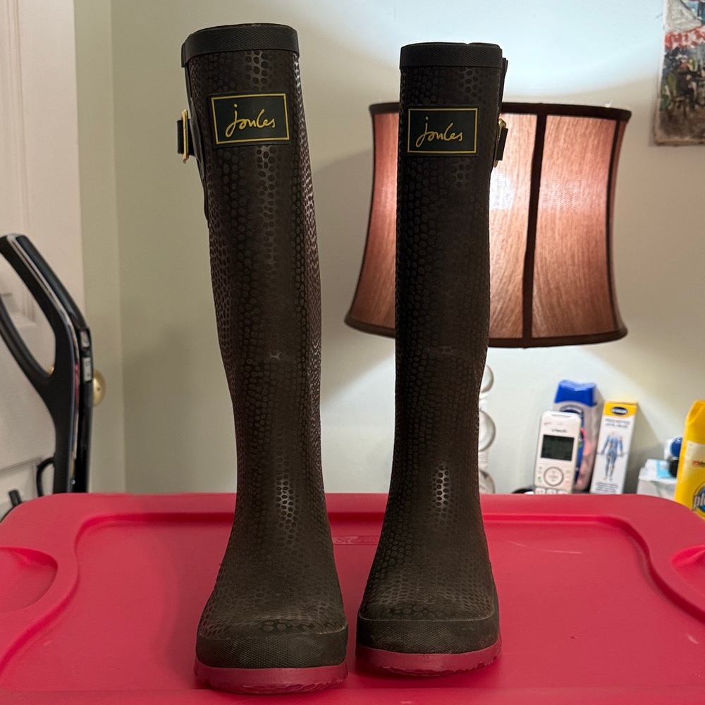 Joules Olive Green Textured Boots